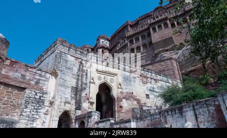 Jodhpur Rajasthan, Inde – 1 février 2014 : ancien fort mehrangarh dans la ville de jodhpur, Rajasthan, Inde Banque D'Images