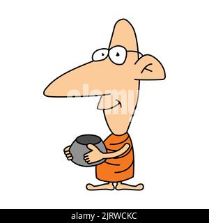 mignon clipart de moine sur la version de dessin animé, illustration vectorielle Illustration de Vecteur