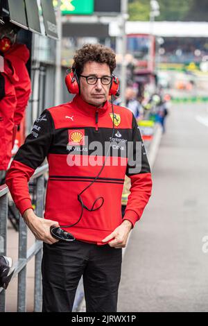 Spa, Belgique. 26th août 2022. Le directeur de l'équipe de Scuderia Ferrari, Mattia Binotto, photographié lors d'une séance d'entraînement au Grand Prix F1 de Belgique, à Spa-Francorchamps, le vendredi 26 août 2022. Le Grand Prix de Formule 1 Spa-Francorchamps a lieu ce week-end, de 26 août à 28 août. BELGA PHOTO JONAS ROOSENS crédit: Belga News Agency/Alay Live News Banque D'Images