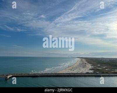 Orlando, FL États-Unis - 12 février 2022: Une vue aérienne de Port Canaveral en Floride. Banque D'Images