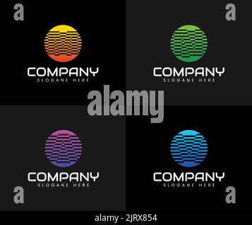 Motif cercle abstrait avec logo. Logo lettre avec cercle Illustration de Vecteur
