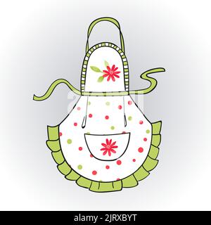 Tablier de cuisine Doodle pour femme. Illustration vectorielle Illustration de Vecteur