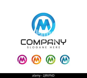 Logo moderne de 3D M. 3D logo lettre M. Illustration de Vecteur
