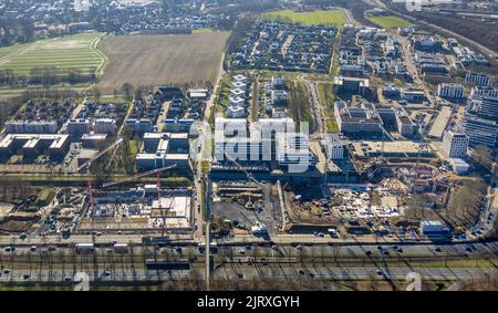 Vue aérienne, City Crone East, Federal Highway B1, A40 et B236, Dortmund, Région de la Ruhr, Rhénanie-du-Nord-Westphalie, Allemagne, Europe, DE, photographie aérienne, b Banque D'Images