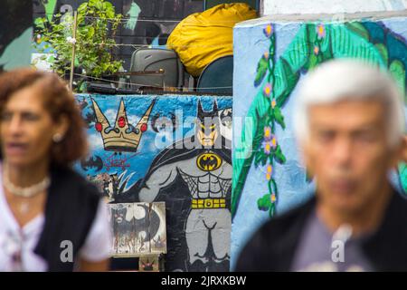 Batman's Alley, Vila Madalena, São Paulo Brésil - 16 février 2019 : Batman's Alley est un plat de graffiti situé à Vila Madalena, une ne bohème Banque D'Images