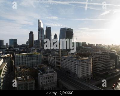 Vue aérienne sur la ville de Londres Banque D'Images