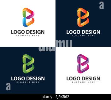 Abstrait media play lettre b logo design. Simple et moderne b initial et Play logo Illustration de Vecteur