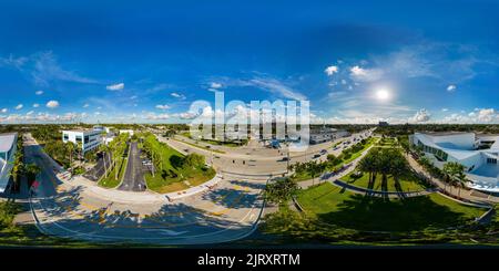 Vue panoramique à 360° de Photo aérienne 360 sphérique City Hall Pomp no Beach FL Building USA