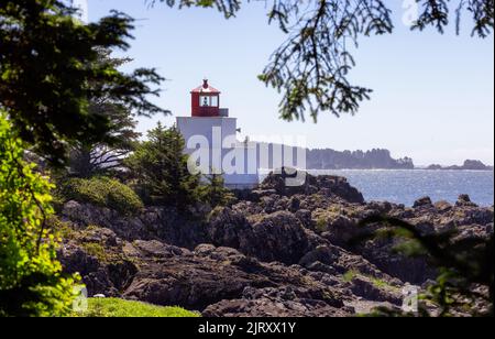 Vue sur le phare de la côte de l'océan Pacifique Banque D'Images