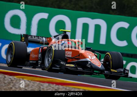 Spa, Belgique. 26th août 2022. 12 NOVALAK Clément (FRA), MP Motorsport, Dallara F2, action lors de la ronde 11th du Championnat de Formule 2 de la FIA 2022, de 26 août à 28, 2022 sur le circuit de Spa-Francorchamps, à Francorchamps, Belgique - photo: Klaas Norg/DPPI/LiveMedia crédit: Agence photo indépendante/Alamy Live News Banque D'Images