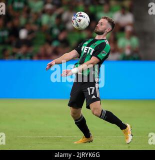 Austin, États-Unis . 26th août 2022. 26 août 2022: Le FC Austin avance Jon Gallagher (17) lors d'un match MLS entre le FC Austin et le FC Los Angeles à Austin sur 26 août 2022. Austin FC a gagné 4-1. (Credit image: © Scott Coleman/ZUMA Press Wire) Credit: ZUMA Press, Inc./Alamy Live News Banque D'Images