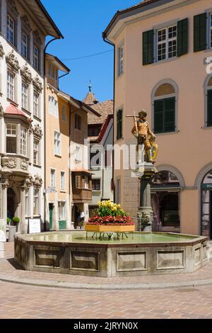 Figure de William Tell au Tellenbrunnen, vieille ville, Schaffhausen, canton de Schaffhausen, Suisse Banque D'Images
