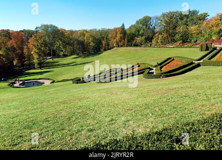 Pelouse du parc Sofiyivsky dans la ville d'Uman en Ukraine Banque D'Images