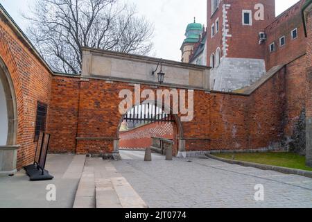 Entrée du château de Wawel. Visite touristique du château de Cracovie. Pologne Banque D'Images