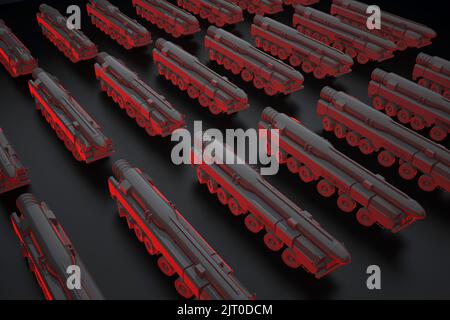 grand lanceur de groupe noir. 3d rendu Banque D'Images