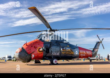 L'hélicoptère Westland Wessex HU5 (XT761) est exposé à l'électricité statique au Royal International Air Tattoo 2022 Banque D'Images