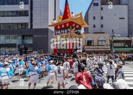 Gion Matsuri (Festival de Gion), défilé de chars, le Taka yama (faucon float), Kyoto, Japon Banque D'Images