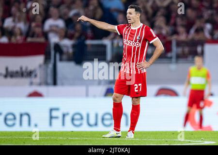 Freiburg im Breisgau, Allemagne. 26th août 2022. Football: Bundesliga, SC Freiburg - VfL Bochum, Matchday 4, Europa-Park Stadion. Les gestes de Nicolas Höfler de Fribourg. Crédit : Tom Weller/dpa/Alay Live News Banque D'Images