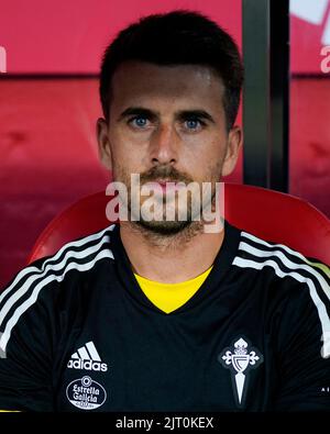 Ivan Villar de RC Celta pendant le match de la Liga entre Girona FC et RC Celta a joué au stade Montilivi sur 26 août 2022 à Gérone, en Espagne. (Photo de Sergio Ruiz / PRESSIN) Banque D'Images