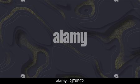 Abstract background with black wavy stripes. Modern black background template. Sci-Fi Futuristic Banque D'Images