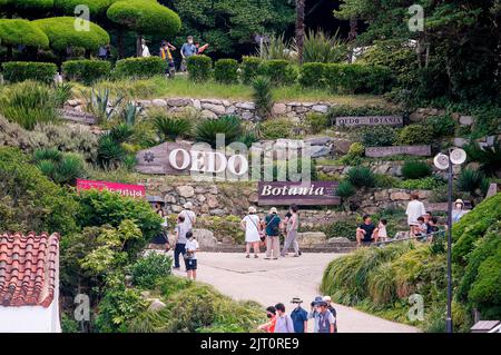 Oedo Botania, 13 août 2022 : Oedo Botania, un parc botanique marin de Geoje, province de Gyeongsang Sud, à environ 333 km (207 miles) au sud de Séoul, Corée du Sud. Le jardin botanique marin est situé sur une île dans le parc national de Hallyeohaesang entre Tongyeong et l'île de Geoje et il est accessible en croisière depuis l'île de Geoje. Botania est un mot composé de 'botanique' et 'utopie'. Oedo Botania a commencé comme un jardin privé il y a plus de 30 ans et toute l'île est décorée avec des jardins de style européen et l'architecture. Credit: Lee Jae-won/AFLO/Alay Live News Banque D'Images