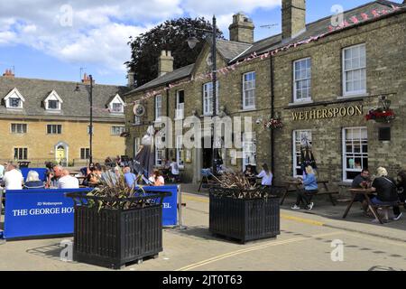 The George Wethercuillers Hotel, place du marché, ville de Whittlesey, Cambridgeshire, Angleterre, ROYAUME-UNI Banque D'Images