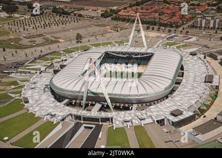 Vue aérienne du stade Juventus Allianz. Turin, Italie Banque D'Images