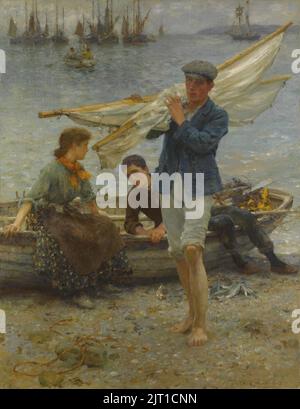 Henry Scott Tuke - Retour de la pêche (1907). Banque D'Images
