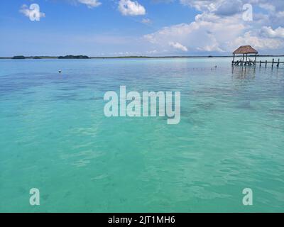 Lagune des 7 couleurs Bacalar Mexique Yucatan Banque D'Images