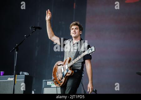 Leeds, Royaume-Uni. 27th août 2022. CIRCA Waves se déroule en direct sur scène au Leeds Festival, au Royaume-Uni. Crédit : Andy Gallagher/Alay Live News Banque D'Images