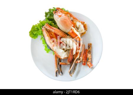 Découpe de crevettes, crevettes de rivière grillées ou crevettes thaïlandaises isolées sur fond blanc Banque D'Images