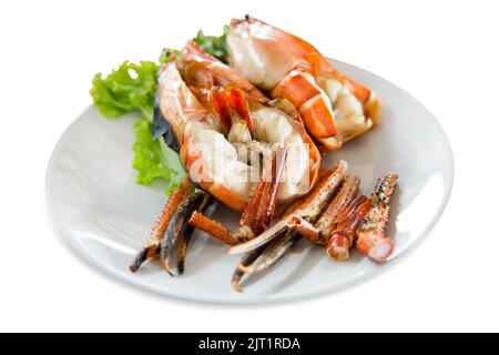 Découpe de crevettes, crevettes de rivière grillées ou crevettes thaïlandaises isolées sur fond blanc Banque D'Images