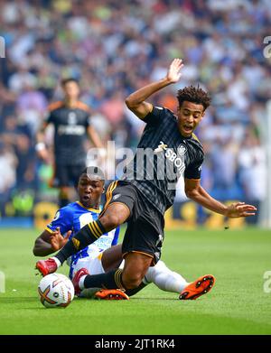 Brighton, Royaume-Uni. 27th août 2022. Tyler Adams, de Leeds United, entre Brighton et Hove Albion et Leeds United à l'Amex on 27 août 2022 de Brighton, en Angleterre, lors du match de la première ligue. (Photo de Jeff Mood/phcimages.com) Credit: PHC Images/Alamy Live News Banque D'Images