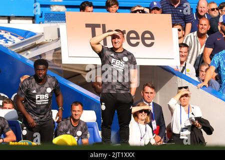 27th août 2022; Stamford Bridge, Chelsea, Londres, Angleterre: Premier League football, Chelsea versus Leicester City: Leicester City Manager Brendan Rogers Banque D'Images