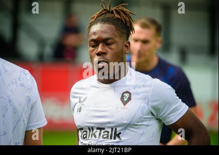 Brandon Thomas-Asante de Salford City pendant le match Sky Bet League 2 entre Salford City et Stevenage à Moor Lane, Salford, le samedi 27th août 2022. (Credit: Ian Charles | MI News) Credit: MI News & Sport /Alay Live News Banque D'Images