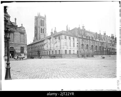 Tour de Clovis,Lycée Henri IV,Eglise Saint-Etienne-du-Mont,Abbaye Sainte-Geneviève - vue générale - Paris 05 - Médiathèque de l'architecture et du patrimoine Banque D'Images