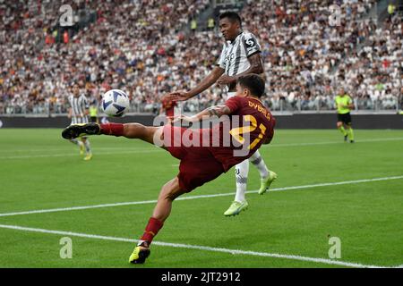 Turin, Italie. 27th août 2022. Paulo Dybala d'AS Roma pendant la série Un match de football entre Juventus FC et AS Roma au stade de Juventus à Turin (Italie), 27 août 2022. Photo Andrea Staccioli/Insidefoto crédit: Insidefoto di andrea staccioli/Alamy Live News Banque D'Images