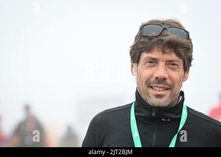 Cistierna, Espagne. 27th août 2022. Ancien cycliste Oscar Freire photographié pendant la phase 8 de l'édition 2022 de la 'Vuelta a Espana', Tour d'Espagne course cycliste, de la Pola Llaviana à Collau Fancuaya, Yernes y Tameza (153,4 km), Espagne, samedi 27 août 2022. PHOTO DE BELGA DAVID STOCKMAN crédit: Belga News Agency/Alay Live News Banque D'Images