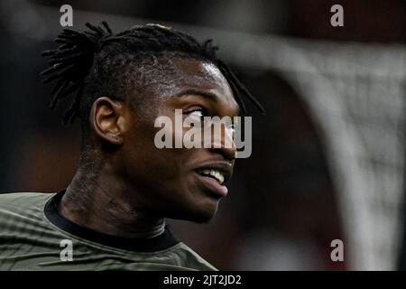 Rafael Leao d'AC Milan gestes pendant la série italienne Un match de football AC Milan contre Bologne au stade San Siro à Milan, Italie le 27/08/22 Banque D'Images