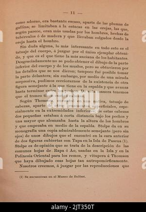 Tres notas sobre la isla de Pascua, p. 11. Banque D'Images