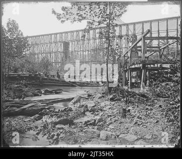 Pont sur chevalets, Whiteside, Tenn Banque D'Images