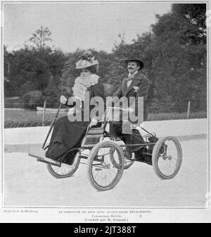 Tricycle de Dion, monté par Georges Osmont en 1898. Banque D'Images