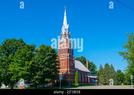 Église Eglise Catholique Sacré-coeur au 645, rue Dufferin, Stanstead, Québec, Québec, Canada. Stanstead est à la frontière entre le Canada et les États-Unis. Banque D'Images