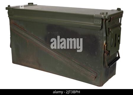 AMMO CAN pour 40mm grenades cartidge isolé sur fond blanc Banque D'Images