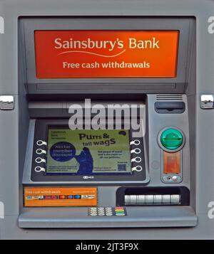 Sainsbury's Bank, retraits d'espèces, distributeur automatique de billets, Hunstanton, Norfolk, Angleterre Banque D'Images