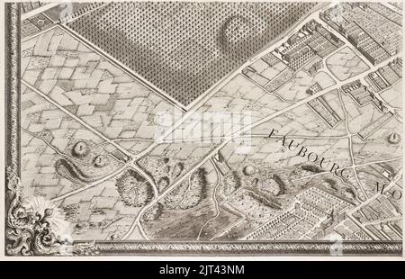 Plan de Turgot de Paris, fiche 17 - Norman B. Leventhal Map Centre. Banque D'Images