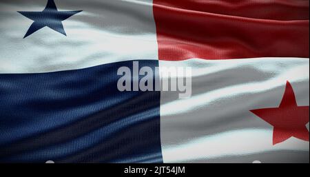 Le drapeau national du Panama agite le fond. Arrière-plan plat avec espace de copie. Banque D'Images