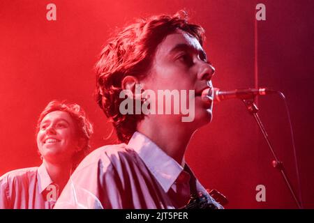 Copenhague, Danemark. 25th, août 2022. Le groupe de rock indépendant canadien Braids donne un concert à VEGA à Copenhague. Ici, la chanteuse et musicienne Raphaelle Standell-Preston est vue en direct sur scène. (Crédit photo: Gonzales photo - Erling Brodersen). Banque D'Images