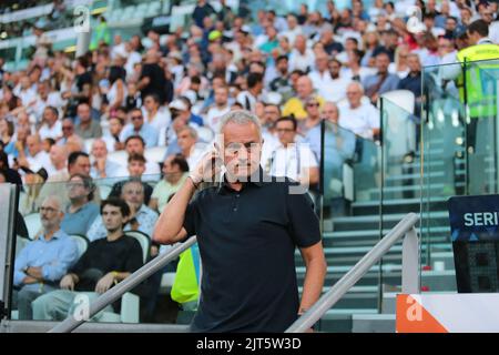 José Mourinho d'AS Rome pendant la série a italienne, match de football entre Juventus fc et AS Roma, sur 27 août 2022 au stade Allianz de Turin, Italie. Photo Nderim Kaceli Banque D'Images