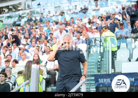 José Mourinho d'AS Rome pendant la série a italienne, match de football entre Juventus fc et AS Roma, sur 27 août 2022 au stade Allianz de Turin, Italie. Photo Nderim Kaceli Banque D'Images